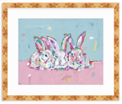 "Hip Hap Hop" bunnies on paper