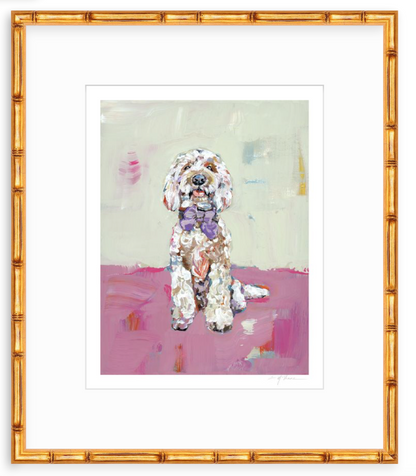 Doodle Dog (pink background) Fine Art Print