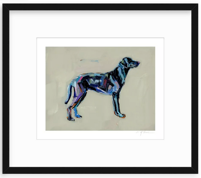 Black Lab (tan background) Fine Art Print