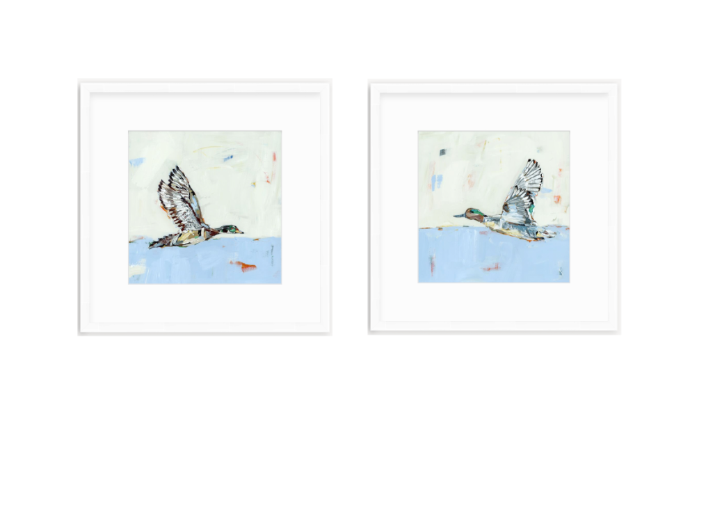 Waterfowl in baby blues (set of 2)