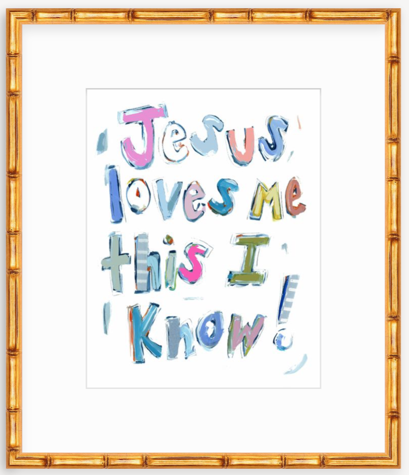 "Jesus Loves Me" on paper