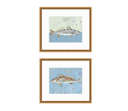Rod & Reel Mallard and Fish Fine Art Print