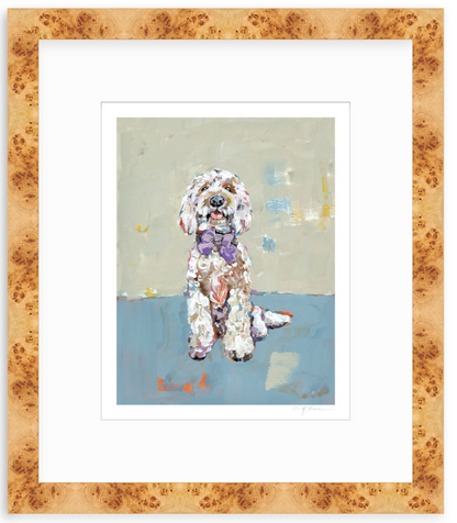 Doodle Dog (blue background) Fine Art Print