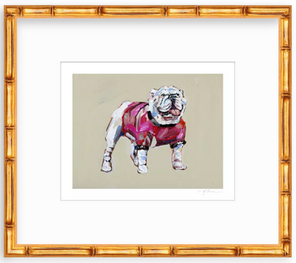 Bulldog Red Shirt Fine Art Print