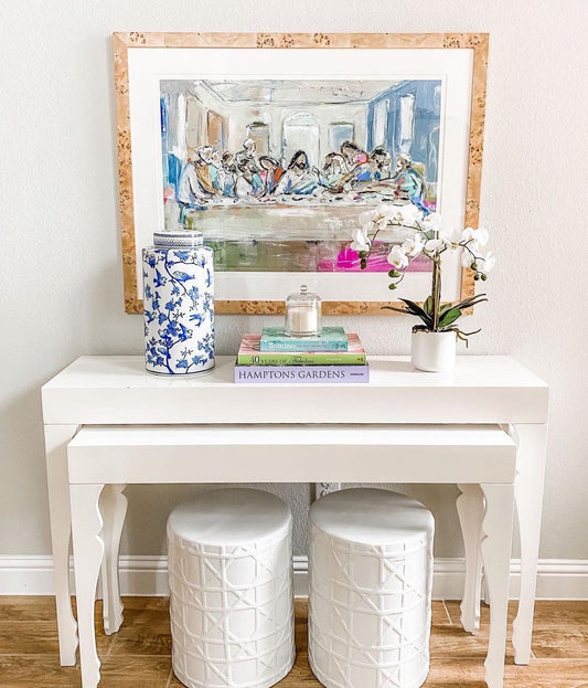 Framed Legacy Meal Last Supper fine art print featuring original Christian artwork by Chelsea McShane.