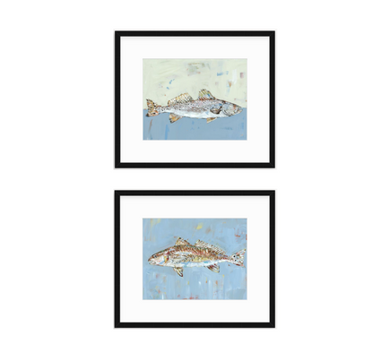 Rod & Reel Mallard and Fish Fine Art Print