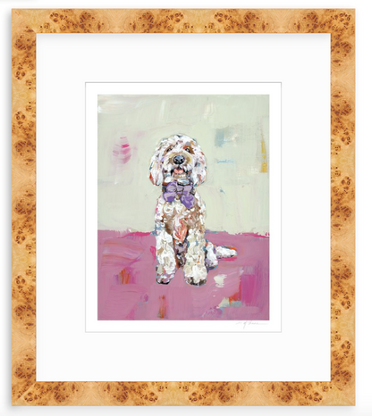 Doodle Dog (pink background) Fine Art Print