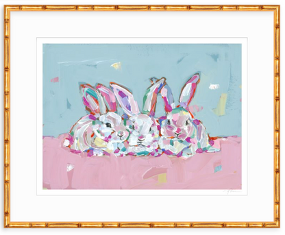 "Hip Hap Hop" bunnies on paper