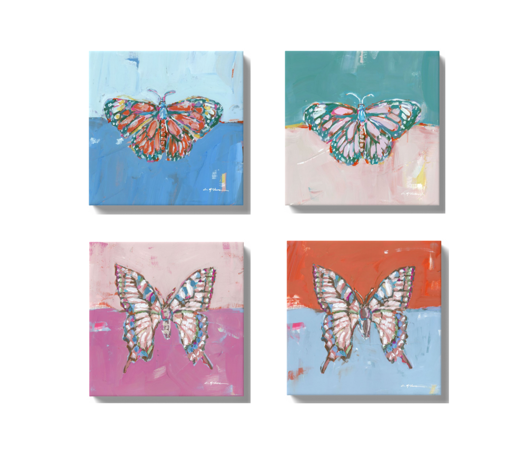 "Butterfly Kisses I" canvas WHOLESALE