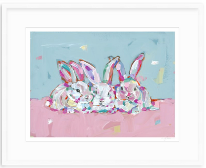"Hip Hap Hop" bunnies on paper