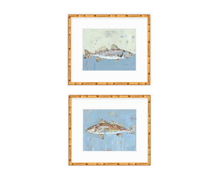 Rod & Reel Mallard and Fish Fine Art Print