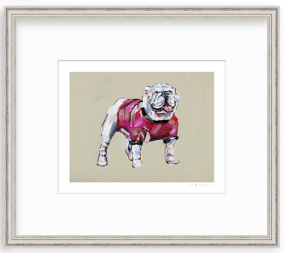 Bulldog Red Shirt Fine Art Print