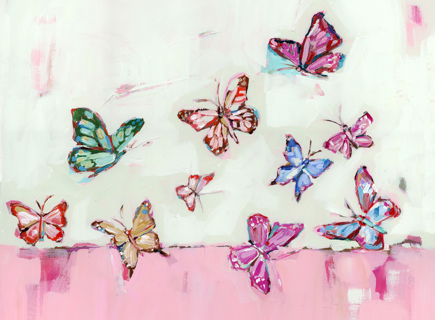 "Butterfly Wishes" Light Pink on paper