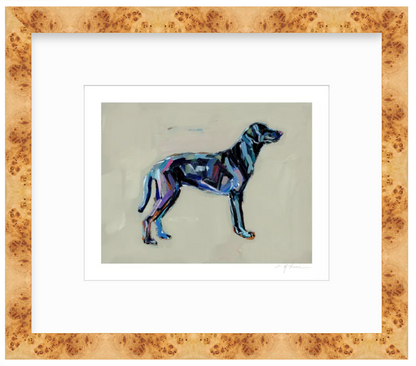 Black Lab (tan background) Fine Art Print