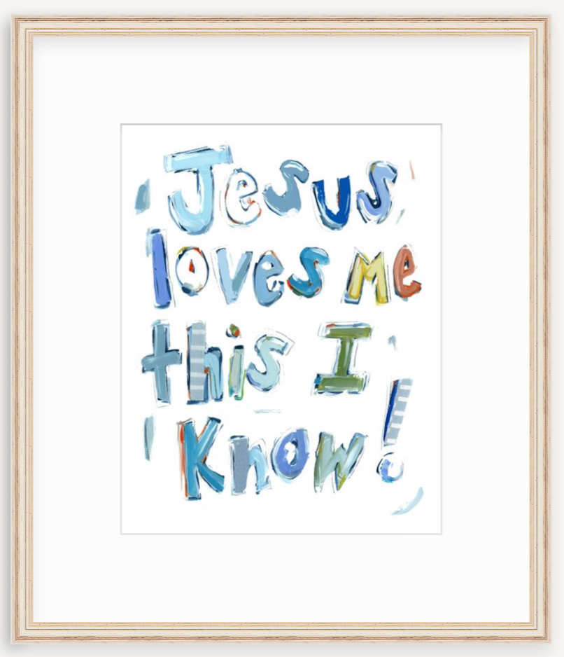 "Jesus Loves Me" on paper